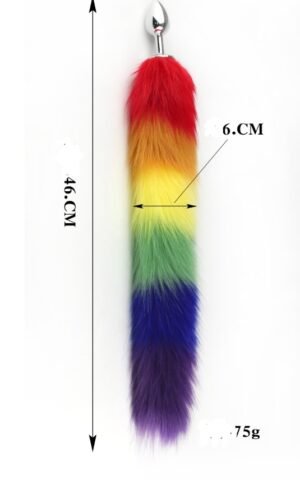 Rainbow Fox Tail Butt Plug - Image 3