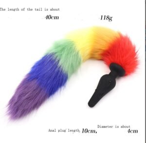 Rainbow Fox Tail Butt Plug - Image 5