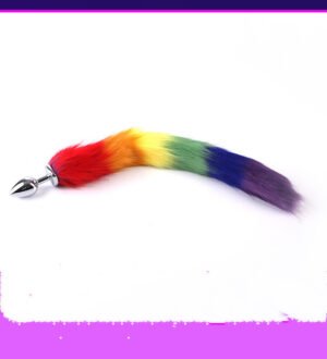 Rainbow Fox Tail Butt Plug - Image 8