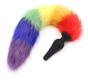 Rainbow Fox Tail Butt Plug - Image 4