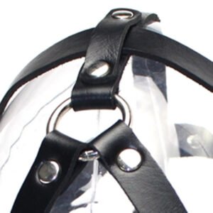 Leather PVC Head-mounted Ball Gag Couple Toys - Image 9