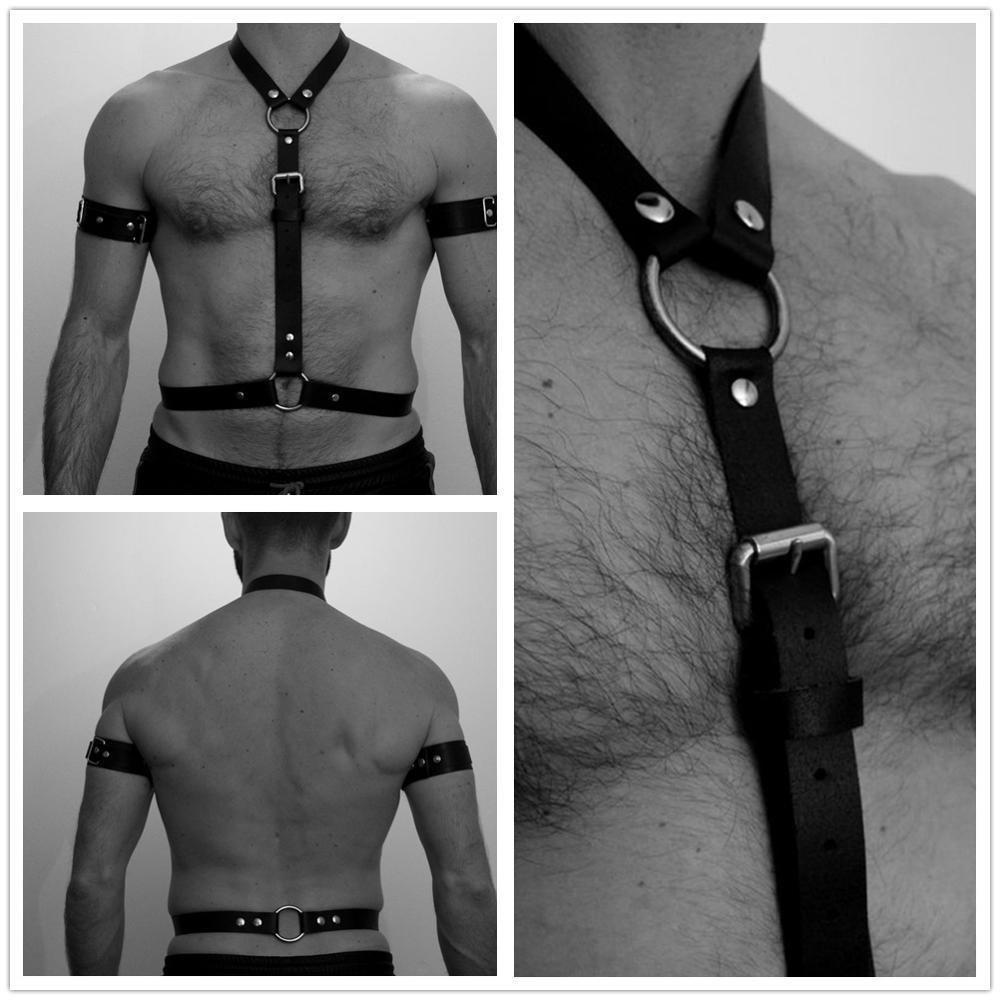 Men's Black Leather Harnesses & Restraints, Gags & Hoods - Image 9