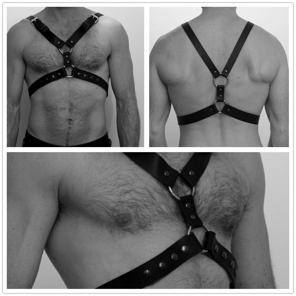 Men's Black Leather Harnesses & Restraints, Gags & Hoods - Image 10