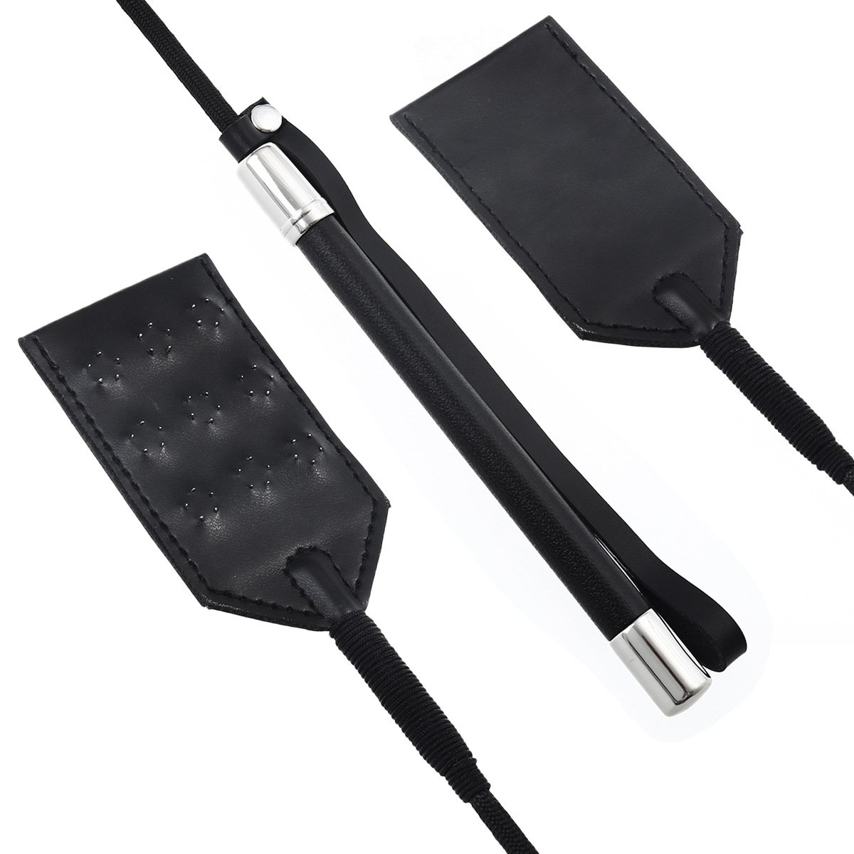 Long Leather Black Whip - Image 5