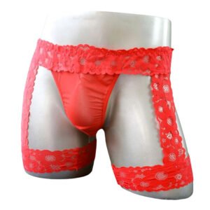 Men's Sexy Transparent Lace Bag Jocks, Underwear &  Activewear Flat Leg Leggings Sexy Jocks, Underwear &  Activewear - Image 7