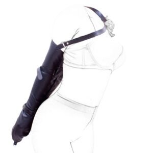 Set Leather Single Glove Bondage Clothing Lace-up Binding - Image 4